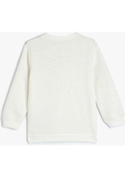 Uzun Kollu Bisiklet Yaka Baskılı Pamuklu Sweatshirt fiyatları