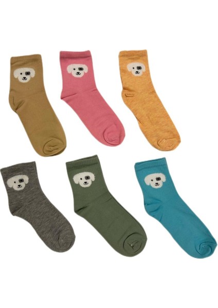 6 Çift Desenli Penye Kadın Çorap