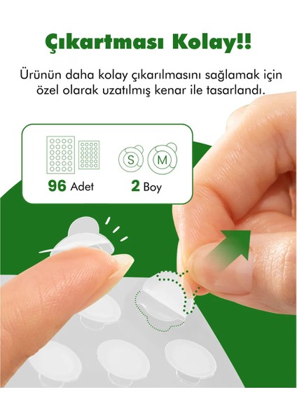 2'li Ince ve Şeffaf Suya Dayanıklı %700 Emme Kapasiteli Kore Üretimi Akne ve Sivilcee Bandı 96'lı