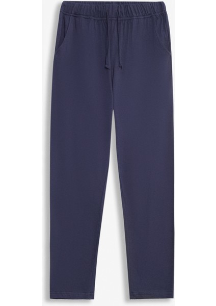 %100 Pamuk Süprem Erkek Pijama Altı Lacivert Cepli Rahat Kalıp Relax Fit Lastikli Ipli Terletmez indirimleri