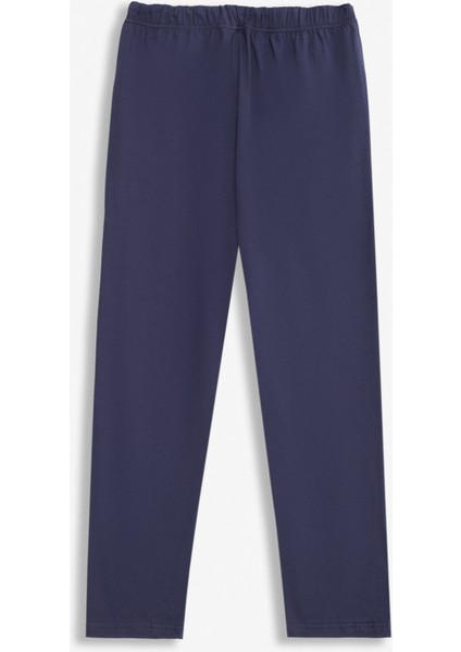 %100 Pamuk Süprem Erkek Pijama Altı Lacivert Cepli Rahat Kalıp Relax Fit Lastikli Ipli Terletmez