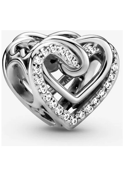 Işıltılı Iç Içe Geçmiş Kalpler Charm 799270C01