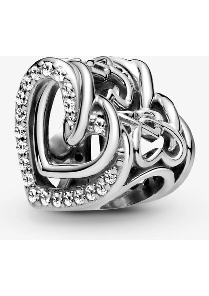 Işıltılı Iç Içe Geçmiş Kalpler Charm 799270C01