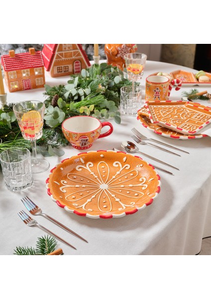 New Year Yılbaşı Gingerbread Servis Tabağı 30 cm