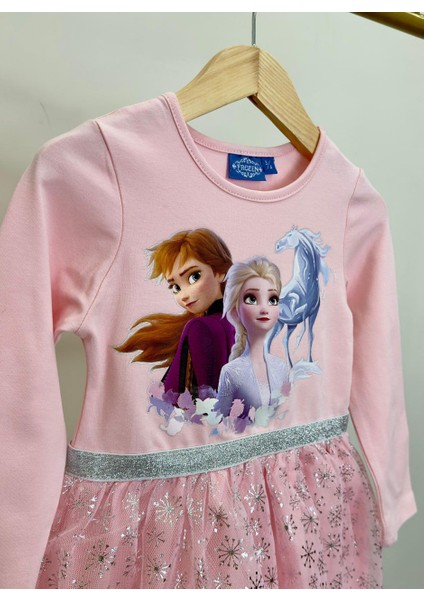 Kız Çocuk Elsa Model Uzun Kollu Elbise fiyatları