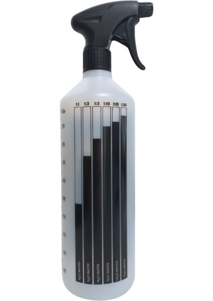 Kimyasal Dayanıklı Ölçekli Canyon Sprey Başlıklı Şişe (Siyah) - 1000 ml modelleri
