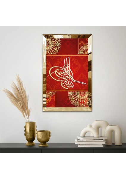 Gold Aynalı Pleksi Çerçeveli Osmanlı Tuğrası Tablo fiyatları