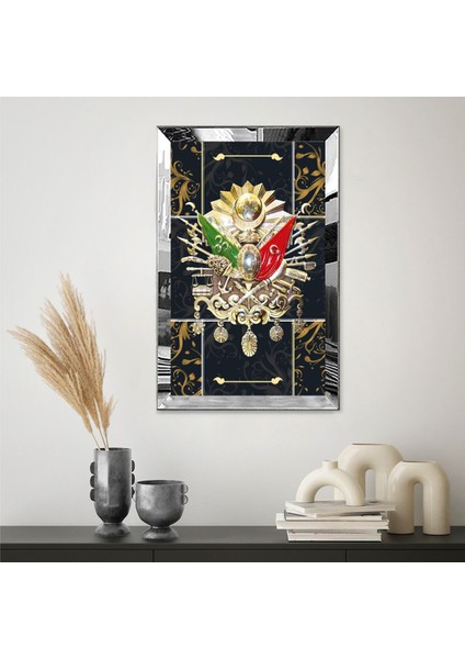 Gümüş Aynalı Pleksi Çerçeveli Osmanlı Arması Tablo fiyatları