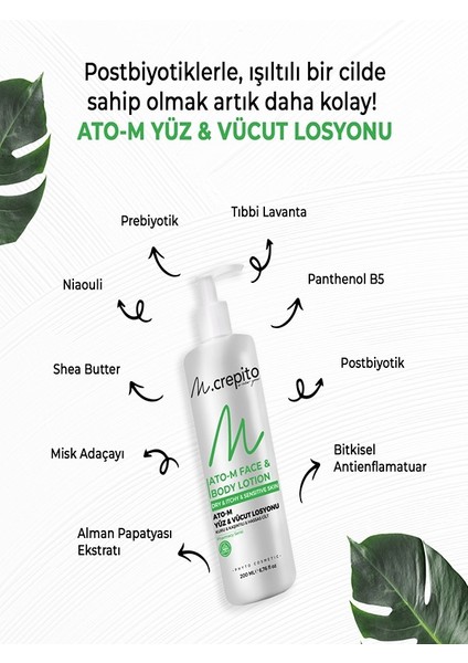 Prebiyotik & Postbiyotikli Ato-M Yüz & Vücut Losyonu 200 Ml-Kaşıntılı ve Hassas Ciltler Için