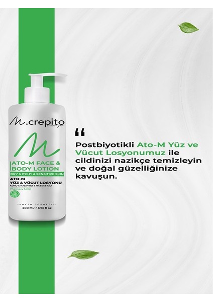 Prebiyotik & Postbiyotikli Ato-M Yüz & Vücut Losyonu 200 Ml-Kaşıntılı ve Hassas Ciltler Için