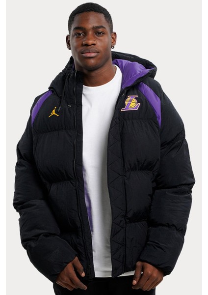 Jordan Nba Los Angeles Lakers Synthetic Fill Loose Fit Jacket Sentetik Dolgu Geniş Kalıp Mont Siyah Mor