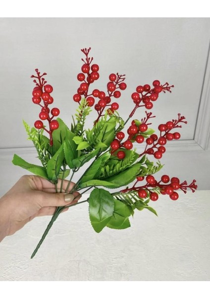 Yapay Kırmızı Kokina Çiçeği 7 Dallı fiyatları