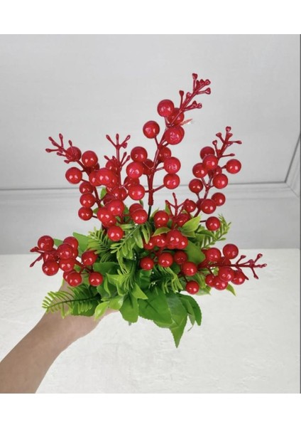 Yapay Kırmızı Kokina Çiçeği 7 Dallı modelleri