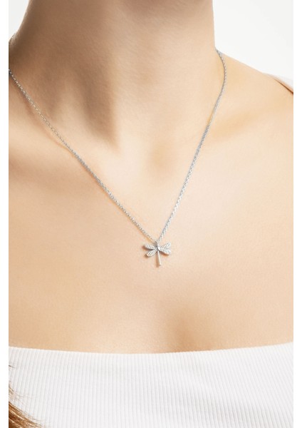 Minimal 18 Ayar Beyaz Altın Kaplama 45 cm Gümüş Yusufçuk Kolye fırsatları