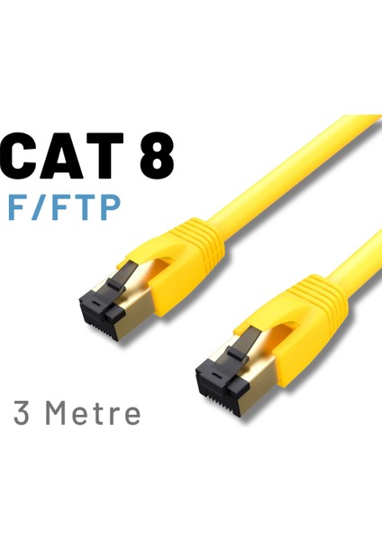 Irenıs 3 Metre Cat8 Kablo F/ftp Lszh Ethernet Network Lan Ağ Kablosu