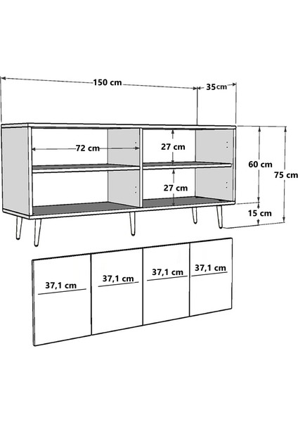 Nidact (KB150) Konsol Beyaz-Gümüş