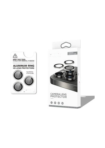 Apple iPhone 16 Pro Cl-12 Premium Safir Parmak Izi Bırakmayan Anti-Reflective Kamera Lens Koruyucu