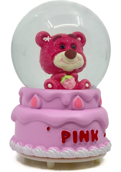 Işıklı Kar Küresi Pembe Ayıcık Çilek Paketi 7 cm fiyatları