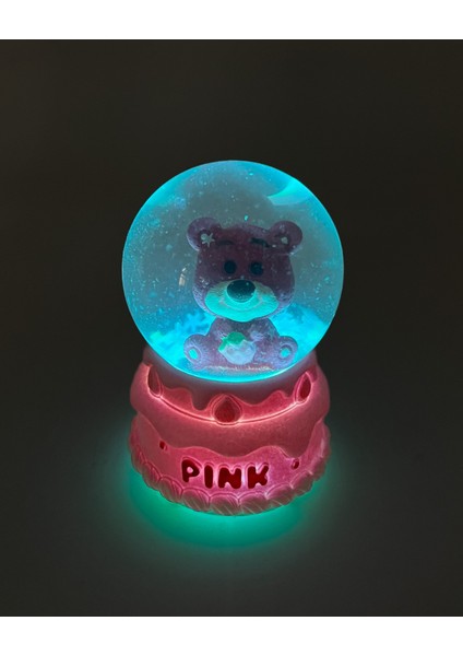 Işıklı Kar Küresi Pembe Ayıcık Çilek Paketi 7 cm fırsatları