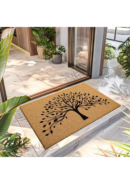 Paspas Ağaç Desenli Kapı Önü Paspası 40 x 60 cm