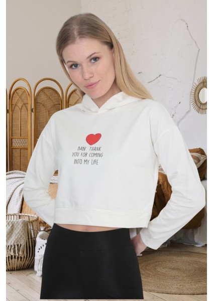 Küçük Beden Renkli Baskılı Kapüşonlu Sweat-2