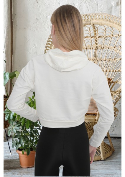 Küçük Beden Renkli Baskılı Kapüşonlu Sweat-2