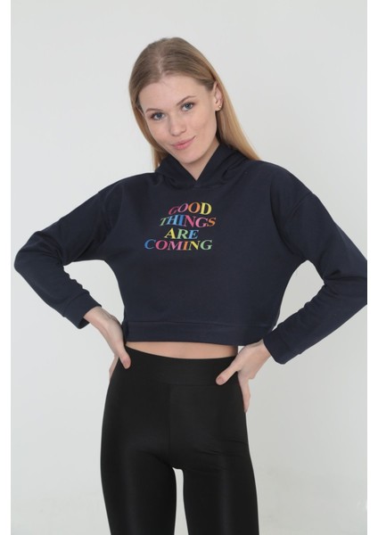 Good Thinks Renkli Baskılı Kapüşonlu Sweat-9