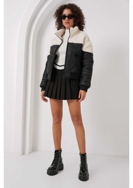 Kadın Peluş Mont Siyah modelleri