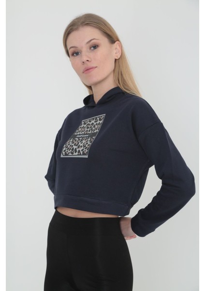 Küçük Beden Renkli Baskılı Kapüşonlu Sweat-2