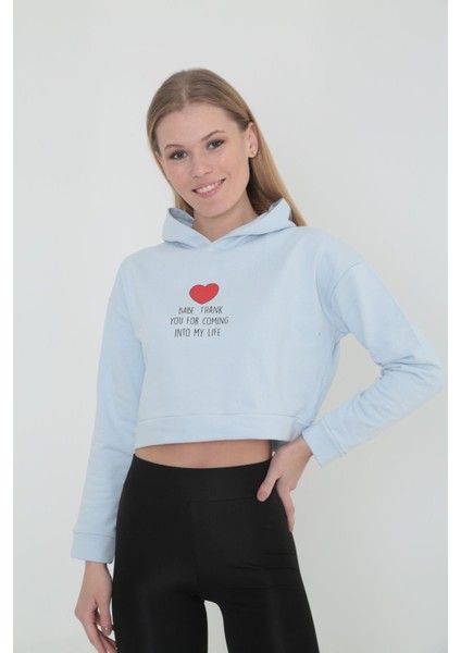 Küçük Beden Renkli Baskılı Kapüşonlu Sweat-2