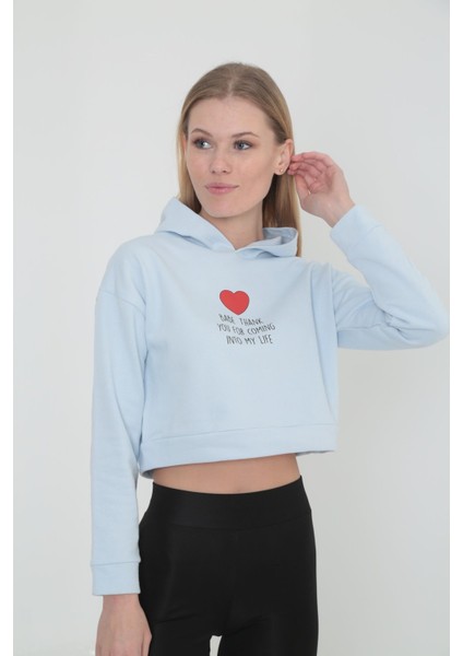 Küçük Beden Renkli Baskılı Kapüşonlu Sweat-2