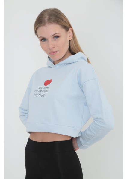 Küçük Beden Renkli Baskılı Kapüşonlu Sweat-2
