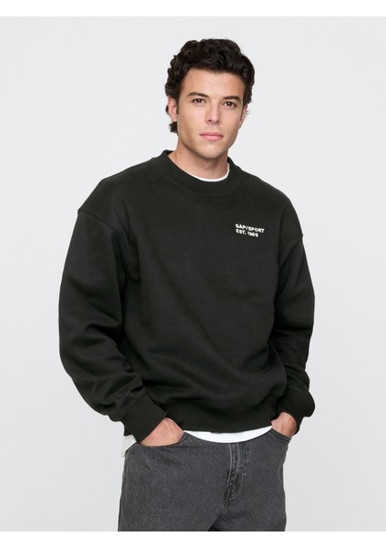 Erkek Siyah Gap Logo Vintage Soft Fleece Sweatshirt