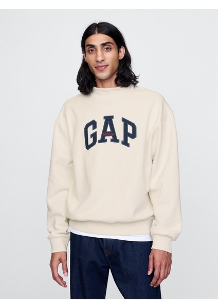 Erkek Bej Gap Logo Vintage Soft Fleece Sweatshirt