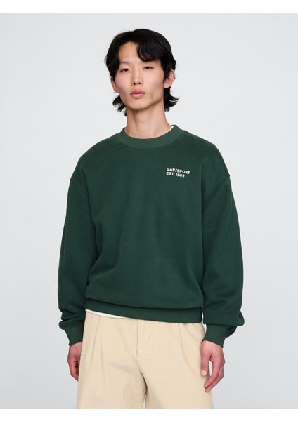 Erkek Yeşil Gap Logo Vintage Soft Fleece Sweatshirt