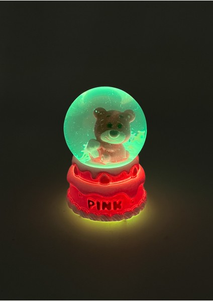 Işıklı Kar Küresi Pembe Ayıcık Cupcake 7 cm fırsatları