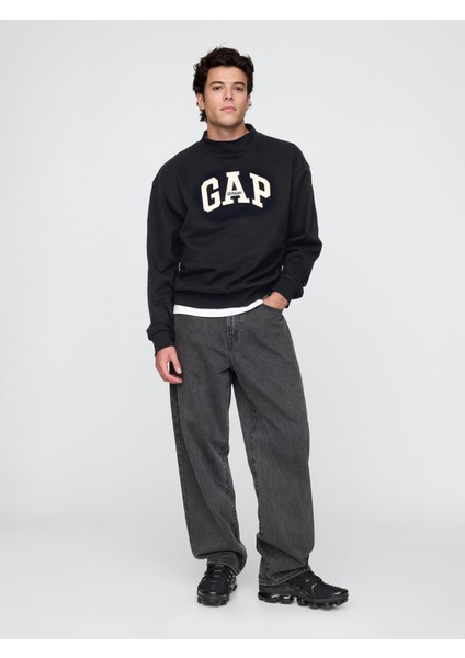 Erkek Siyah Gap Logo Vintage Soft Fleece Sweatshirt indirimleri
