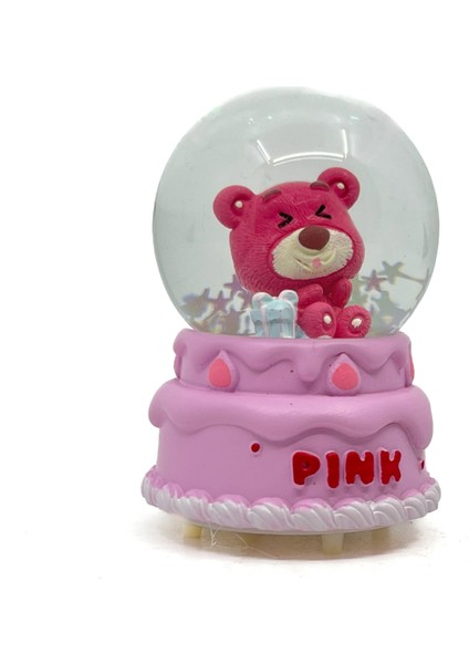 Işıklı Kar Küresi Pembe Ayıcık Hediye Paketi 7 cm fiyatları