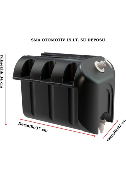 Karavan, Römork, Dorse, Bahçe, Piknik, Off-Road, Outdoor, Tekne, Yat, 15 Litre Plastik Su Deposu