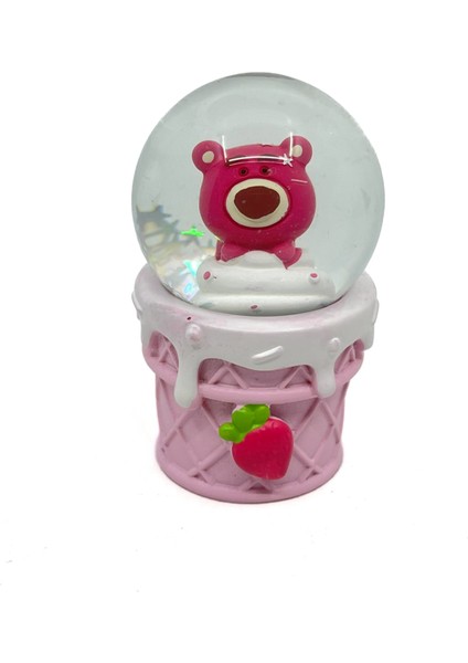 Işıklı Kar Küresi Pembe Ayıcık 7 cm