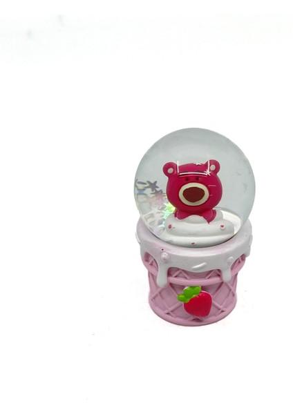 Işıklı Kar Küresi Pembe Ayıcık 7 cm modelleri