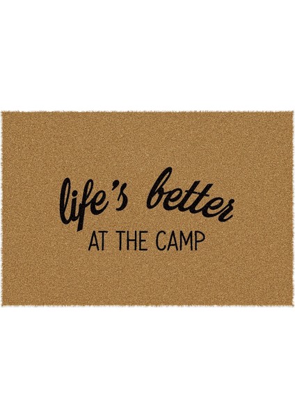 Paspas Life Is Better At The Camp Desenli Kapı Önü Paspası 40 x 60 cm