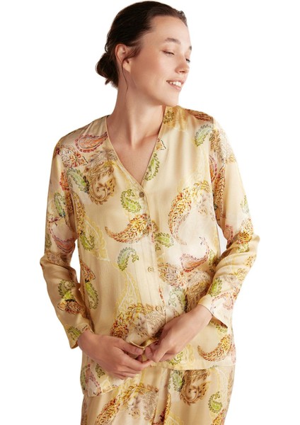 Penye Mood Kadın Sarı Pijama Takım 9610