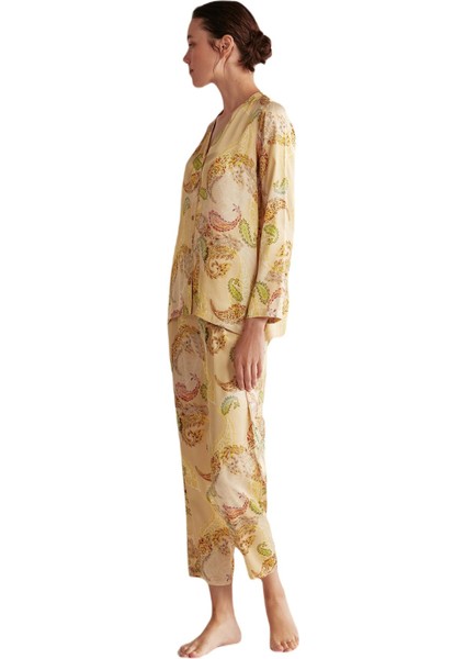 Penye Mood Kadın Sarı Pijama Takım 9610