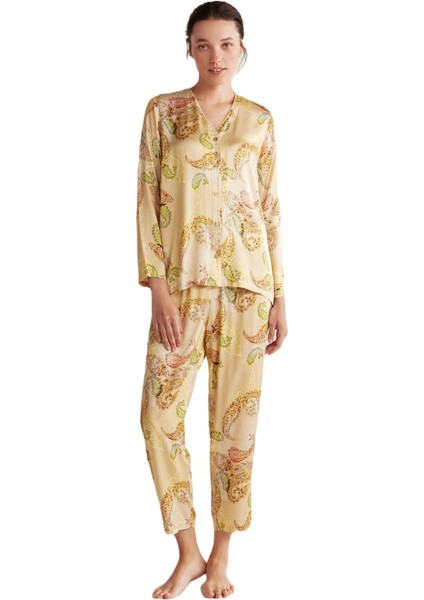 Penye Mood Kadın Sarı Pijama Takım 9610