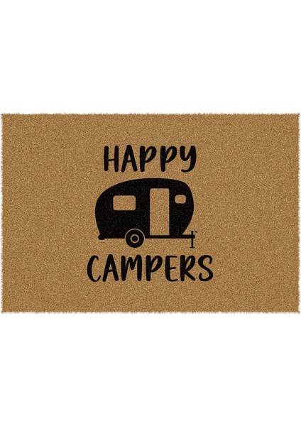 Paspas Happy Campers Desenli Kapı Önü Paspası 40 x 60 cm