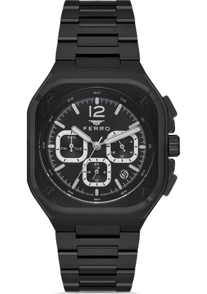 FM11497AWT-G Quartz Çelik Siyah 42 mm Erkek Kol Saati