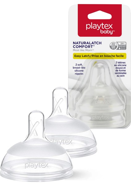 Baby™ Naturalatch Comfort® Yenidoğan, Biberon Emzikleri, 0+ Ay, Yavaş Akış, Doğal Tepkili, 2 Adet
