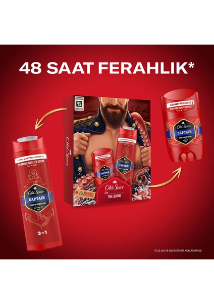 Captain Deo Stick 50 ml + Duş Jeli 250 ml Giftpack