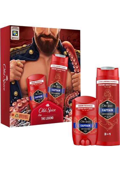 Captain Deo Stick 50 ml + Duş Jeli 250 ml Giftpack